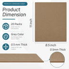 20 Pack 8.5x11 Brown Chipboard Sheets Craft Cardboard