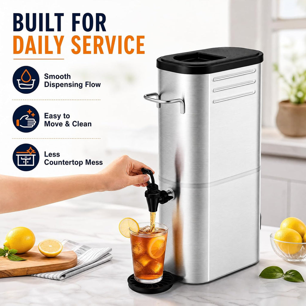 3 Gallon Stainless Steel Commercial Iced Tea Dispenser