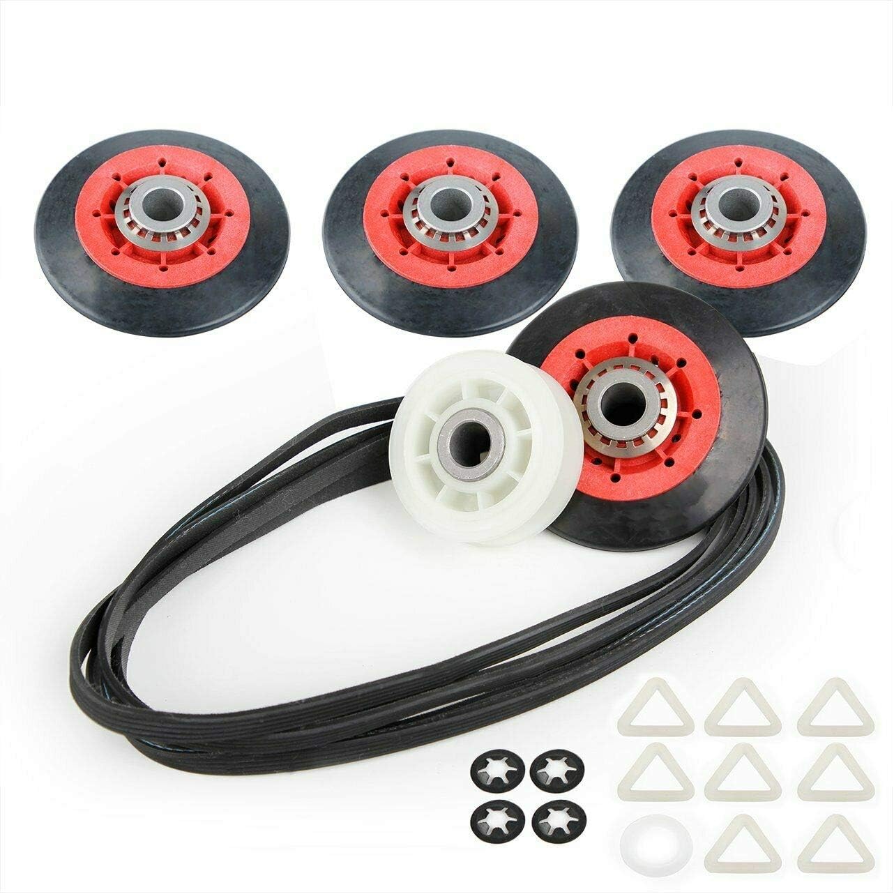 Dryer Repair Kit Drum Roller Idler Pulley Belt Fit For Kenmore Elite Smartheat Quiet Pak 9, Elite He3 He4 HE5 H-5