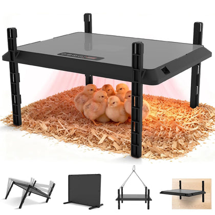 Smart Chick Brooder Heating Plate, Chicken Coop Heater, 75W Brooder Heater with Timer & Adjustable Thermostat