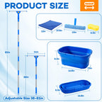 7Pcs Window Cleaning Kit with 3Gal Collapsible Bucket & 81"Squeegee