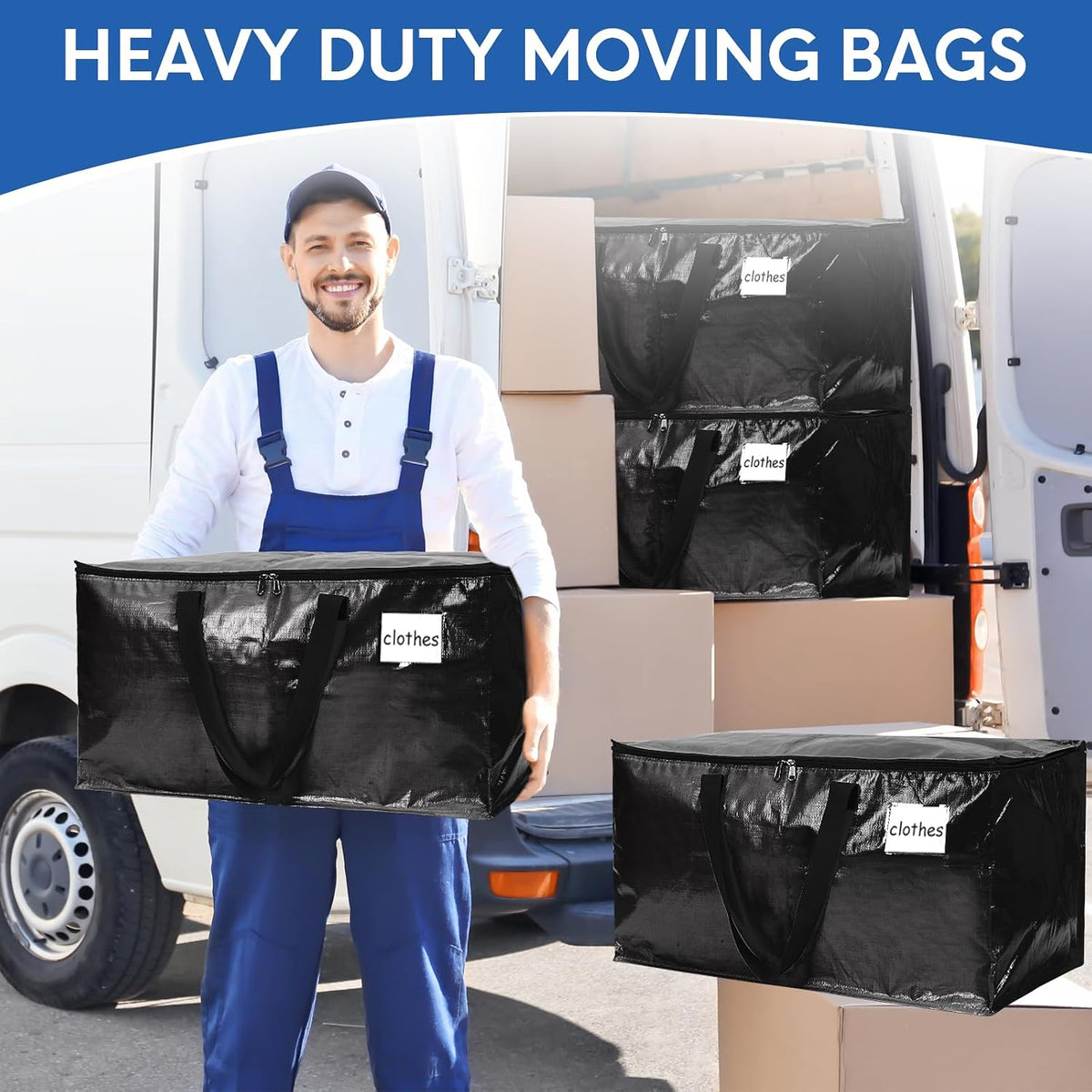 6-Pack Extra-Large Heavy-Duty Moving Bags – Waterproof & Reinforced