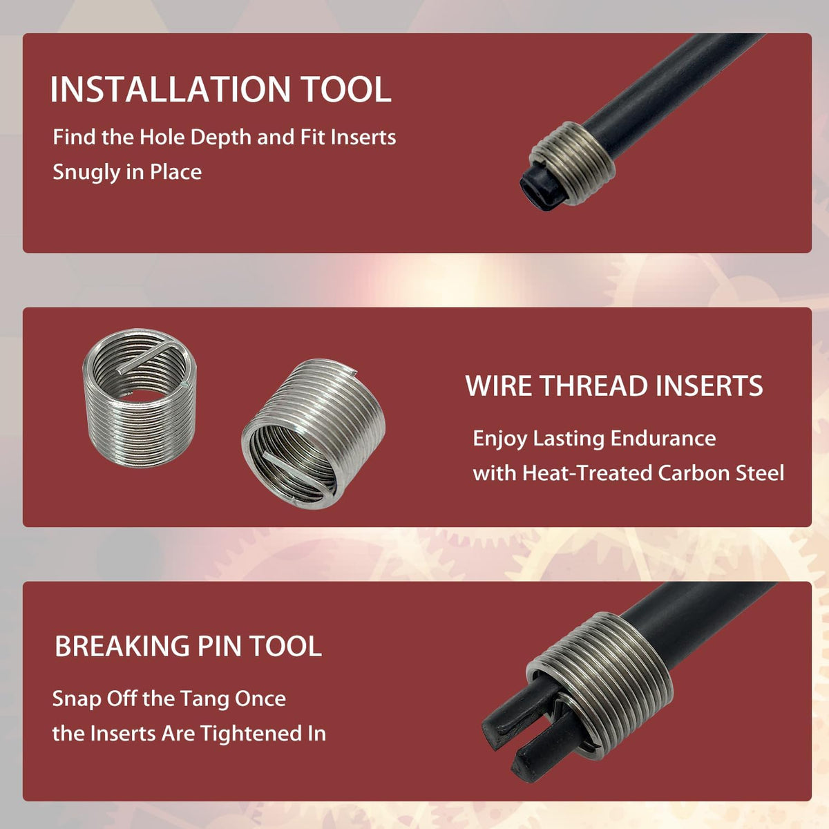 3/8-16 Inch Thread Repair Kit Helicoil Thread Inserts Taps Kit SAE