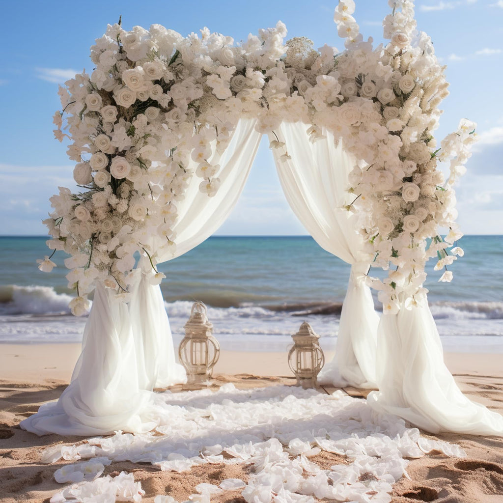 Ivory Wedding Arch Draping Fabric Backdrop Drapes Sheer 2 Panels