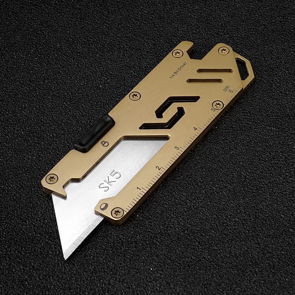 Stainless Steel Pocket Utility Knife, Portable EDC Retractable Box Cutter