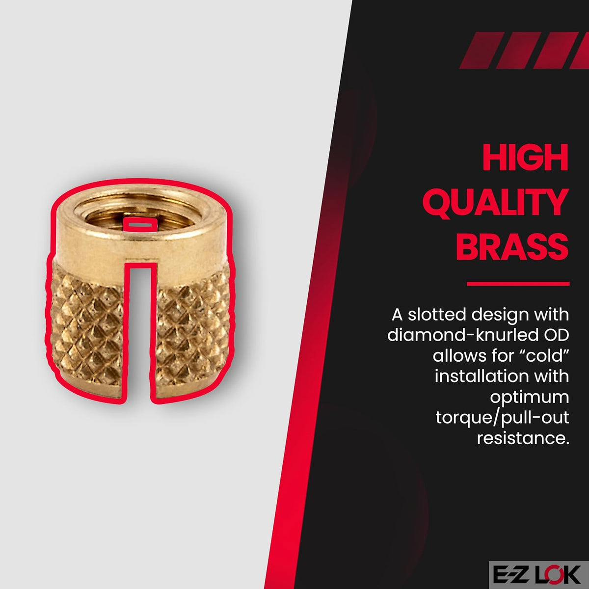 E-Z LOK Plastic Thread Insert, Flush, 10-32, 25 ct
