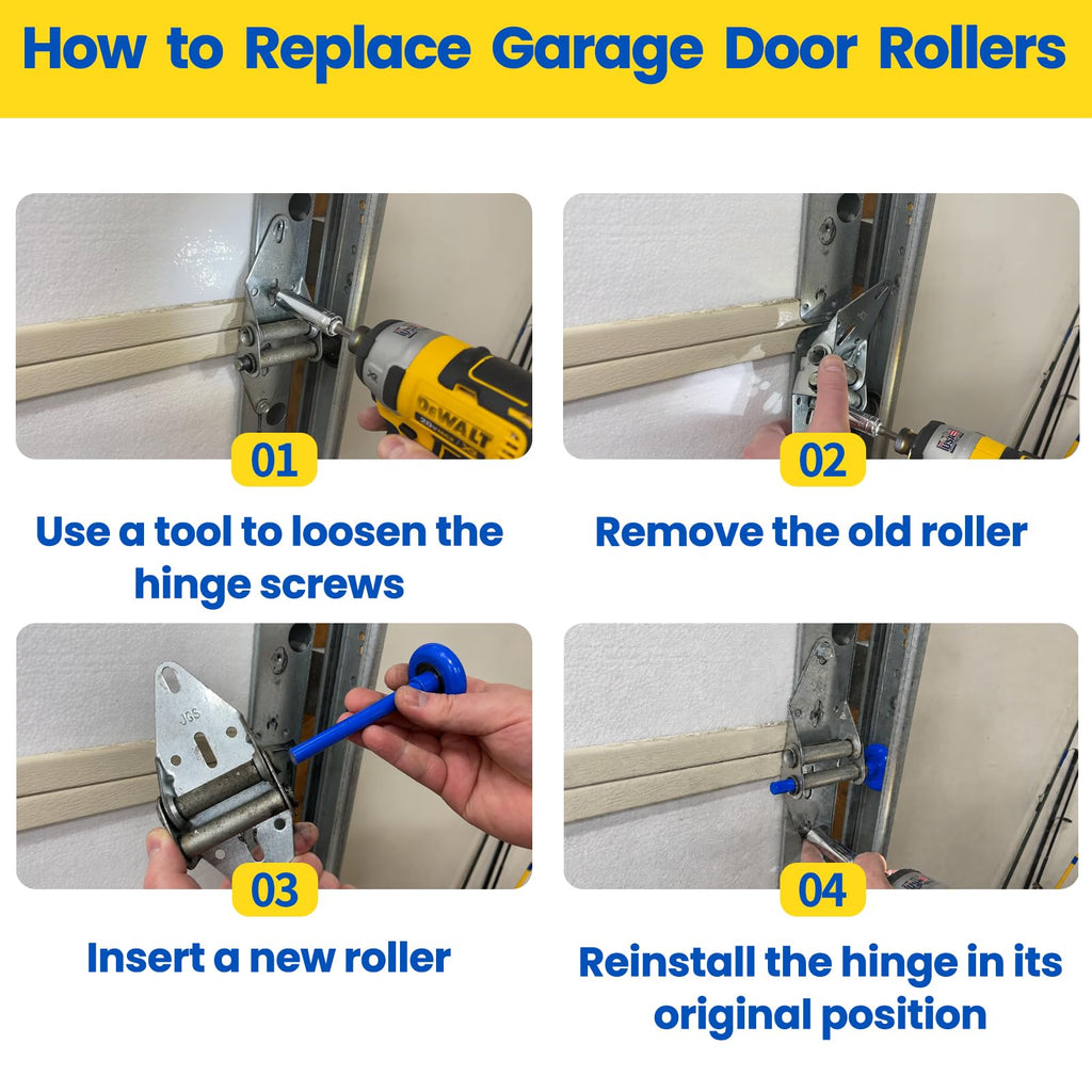 Garage Door Rollers 12 Pack, Quiet 2" Nylon Replacement Wheels for 2" Track