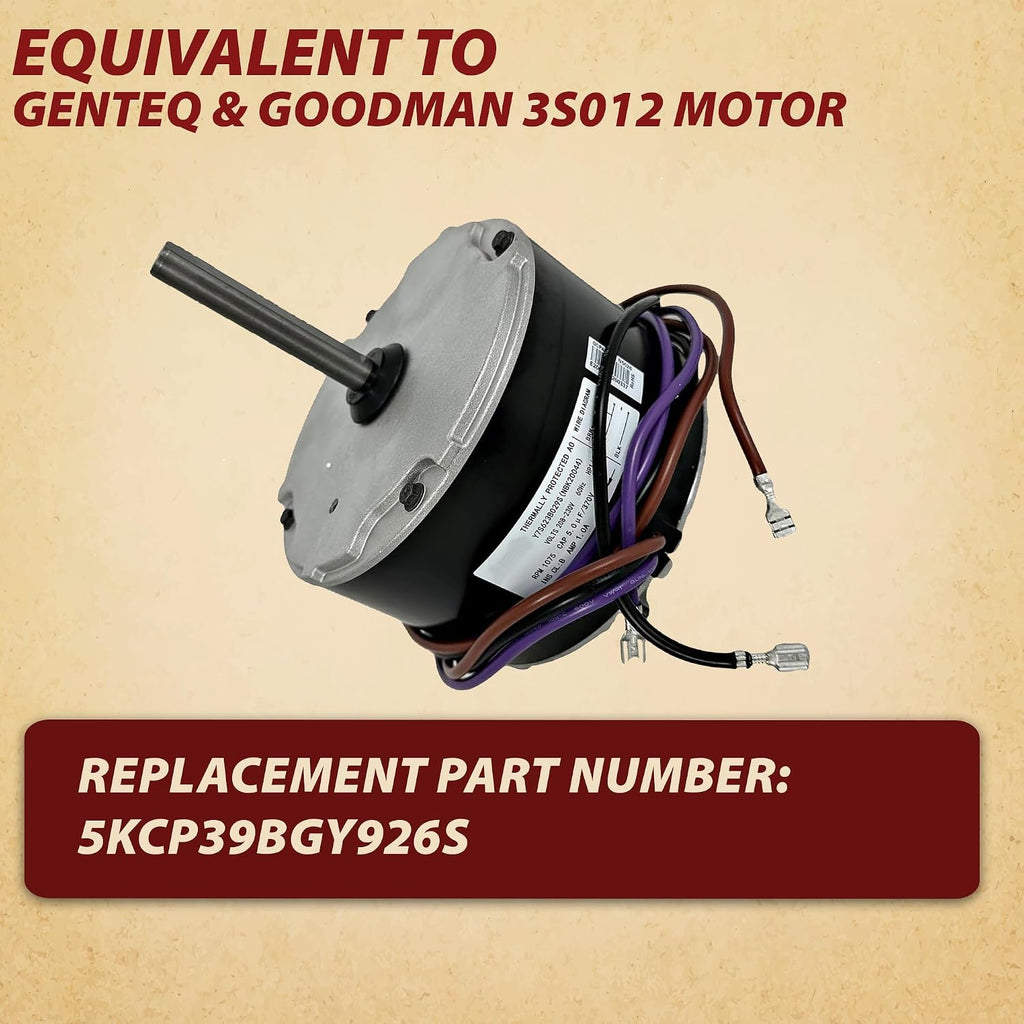Genteq & Goodman 3S012 Motor, 1/6 HP, 208-230V