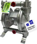 COSMOSTAR D0903 3/4" Double Air Diaphragm Pump, Aluminum Body, Teflon Ball, seat and Diaphragm, Pump Muffler, Pump, Chemical Pump, Waste Oil Pump, Pneumatic Oil Pump, Diaphragm Pumps