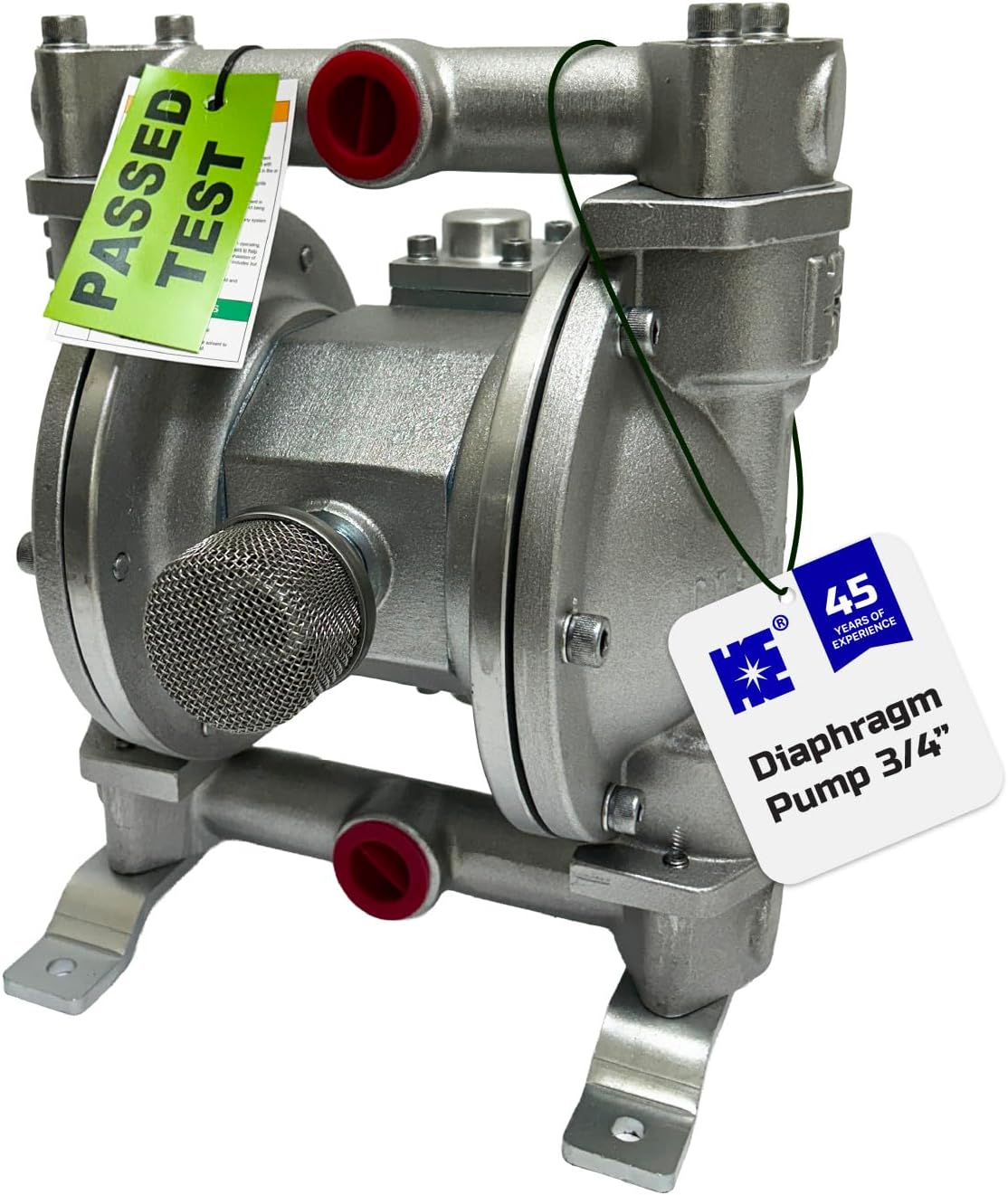 COSMOSTAR D0903 3/4" Double Air Diaphragm Pump, Aluminum Body, Teflon Ball, seat and Diaphragm, Pump Muffler, Pump, Chemical Pump, Waste Oil Pump, Pneumatic Oil Pump, Diaphragm Pumps