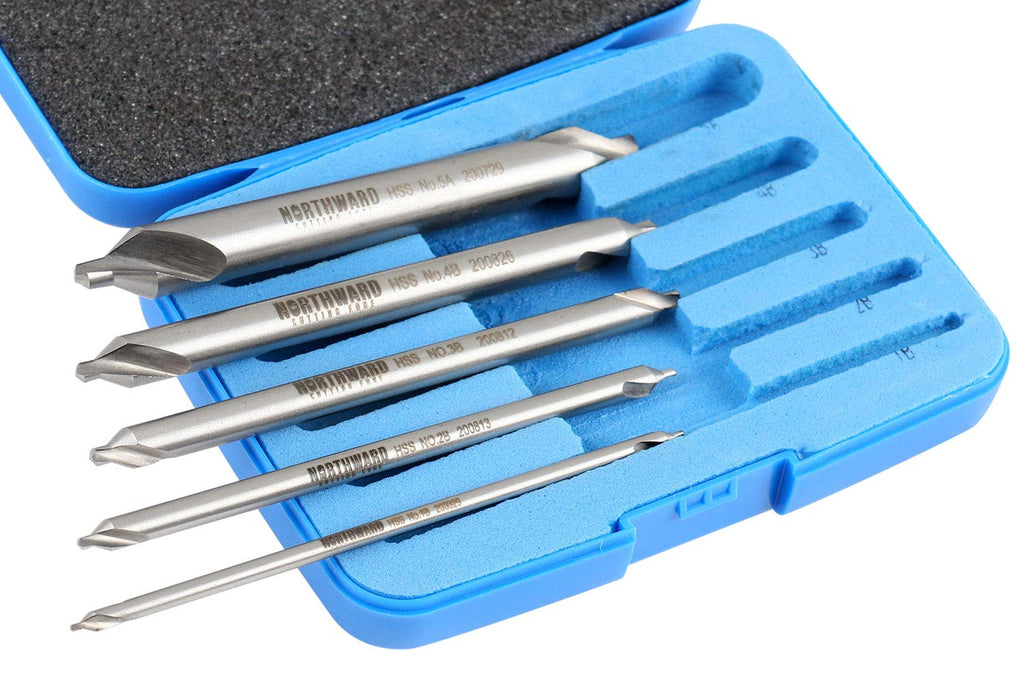 Accusize Long Center Drill Set, #1-#5, 3/64"-3/16", 5-Pc, M2 HSS, 3560-1001