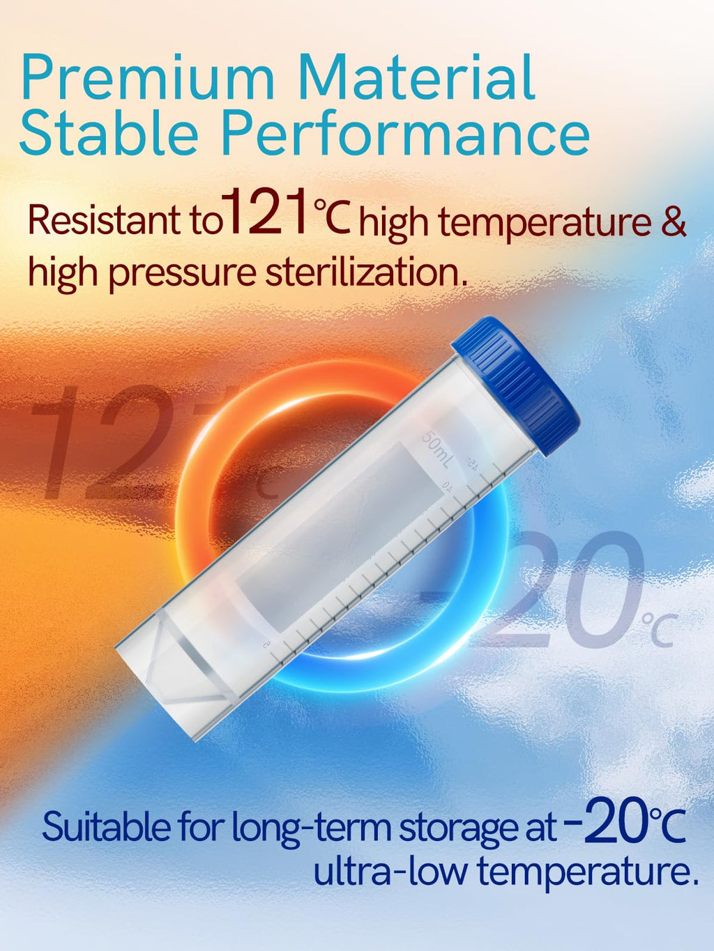50ml Centrifuge Tubes with Screw Caps DNase/RNase Free & Pyrogen Free