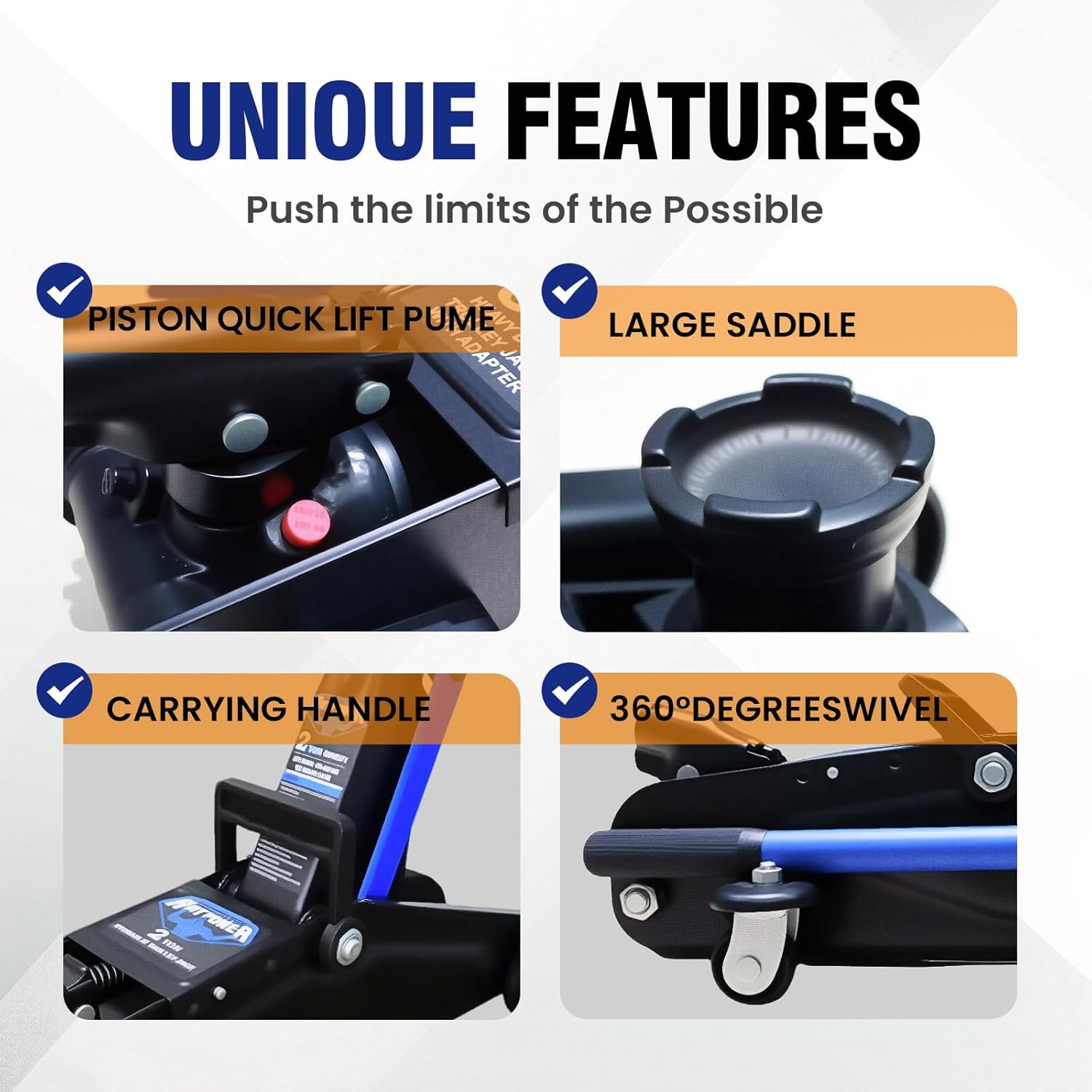 ANTPOWER 2 Ton Floor Jack,with Wheels for Secure Lifting,Fast Lift Floor Jack, Quick Lift Pump for Sport Utility
