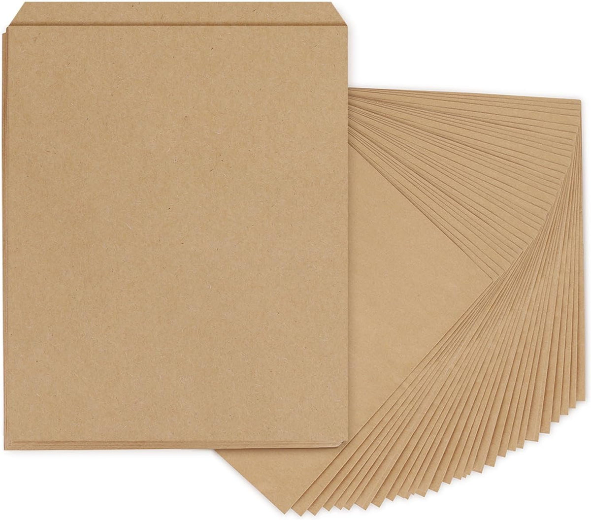 Kraft Brown Paper Bags 8.5x11 Flat Envelopes For Gifts 100 Pack