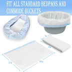 Bedpan Liners with Super Absorbent Pads 20 Packs Disposable Commode Liners Bed Pan Liners with Pulling String