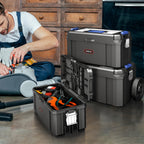 3 In 1 Rolling Tool Box with Wheels, Stackable Tool Box,17 +19 +21 In