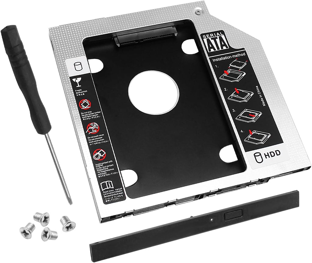 9.5mm SATA Hard Drive Caddy, 2nd HDD Adapter Case