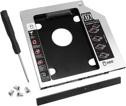 9.5mm SATA Hard Drive Caddy, 2nd HDD Adapter Case