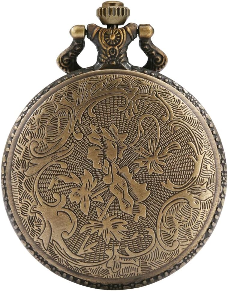 Vintage Pocket Watch with Chain for Men Necklace Watches for Women | Classic retro pendant watch,Unique analog quartz