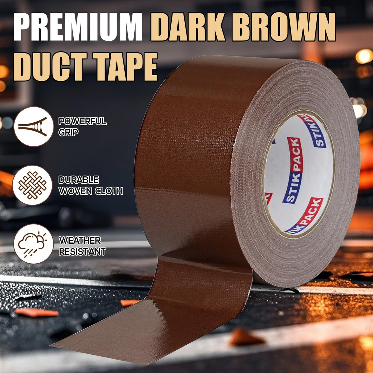 3'' Wide Brown Duct Tape Heavy Duty 3 Inches x 55 Yard, 1 Roll
