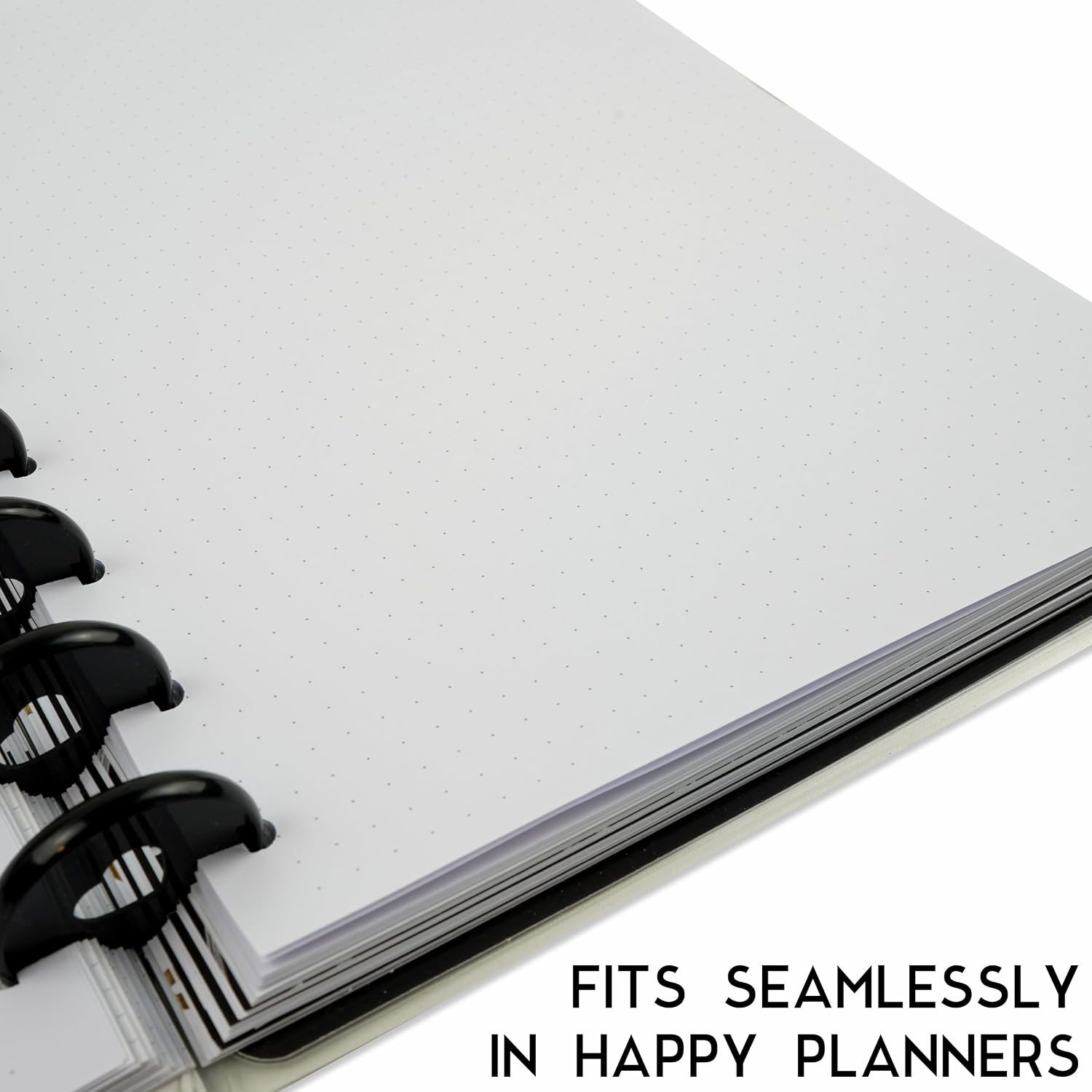 Discbound Dotted Grid Paper, 120 GSM Refill, 200 Sheets (400 Pages), 9 Disc Pre-Punched Happy Planner Inserts, Loose