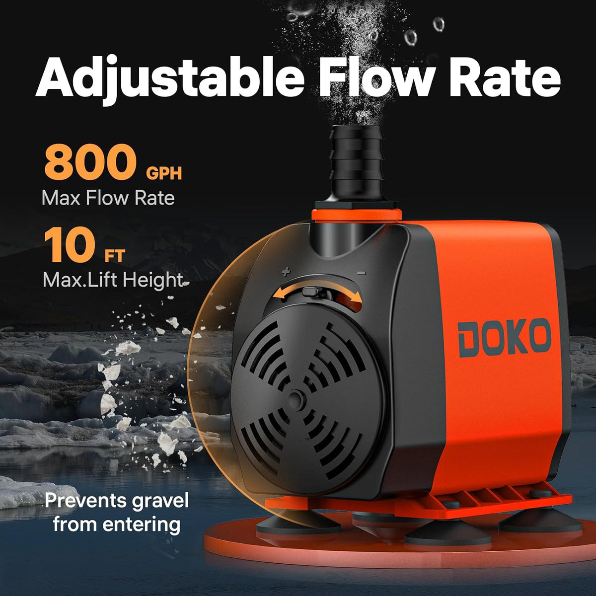 800GPH Submersible Water Fountain Pump for Pond, Aquarium, Hydroponic