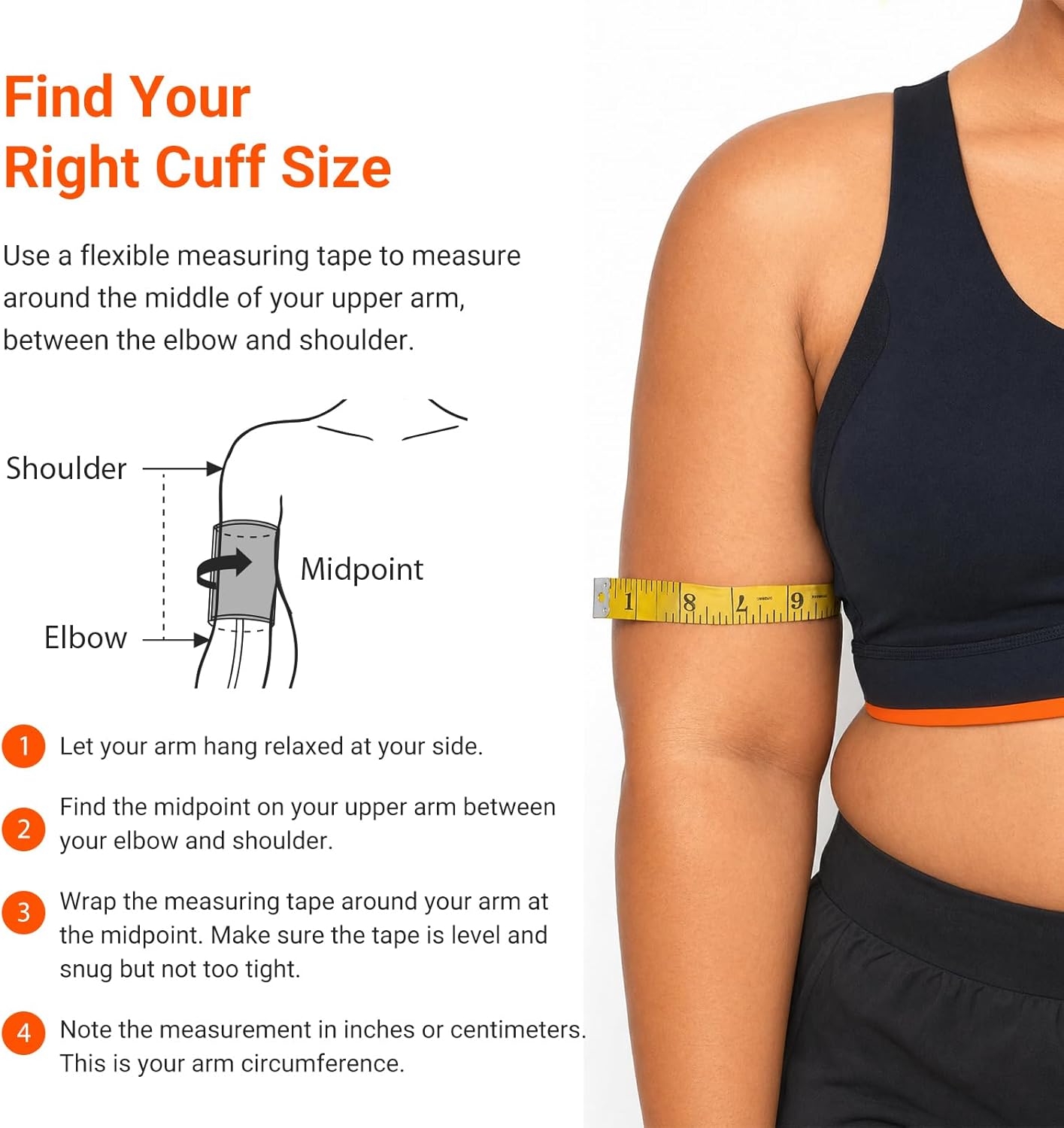 Extra Large Adult Replacement Blood Pressure Cuff for Big Arms (16.5"-18.9", 42-48cm), Compatible for iHealth Track
