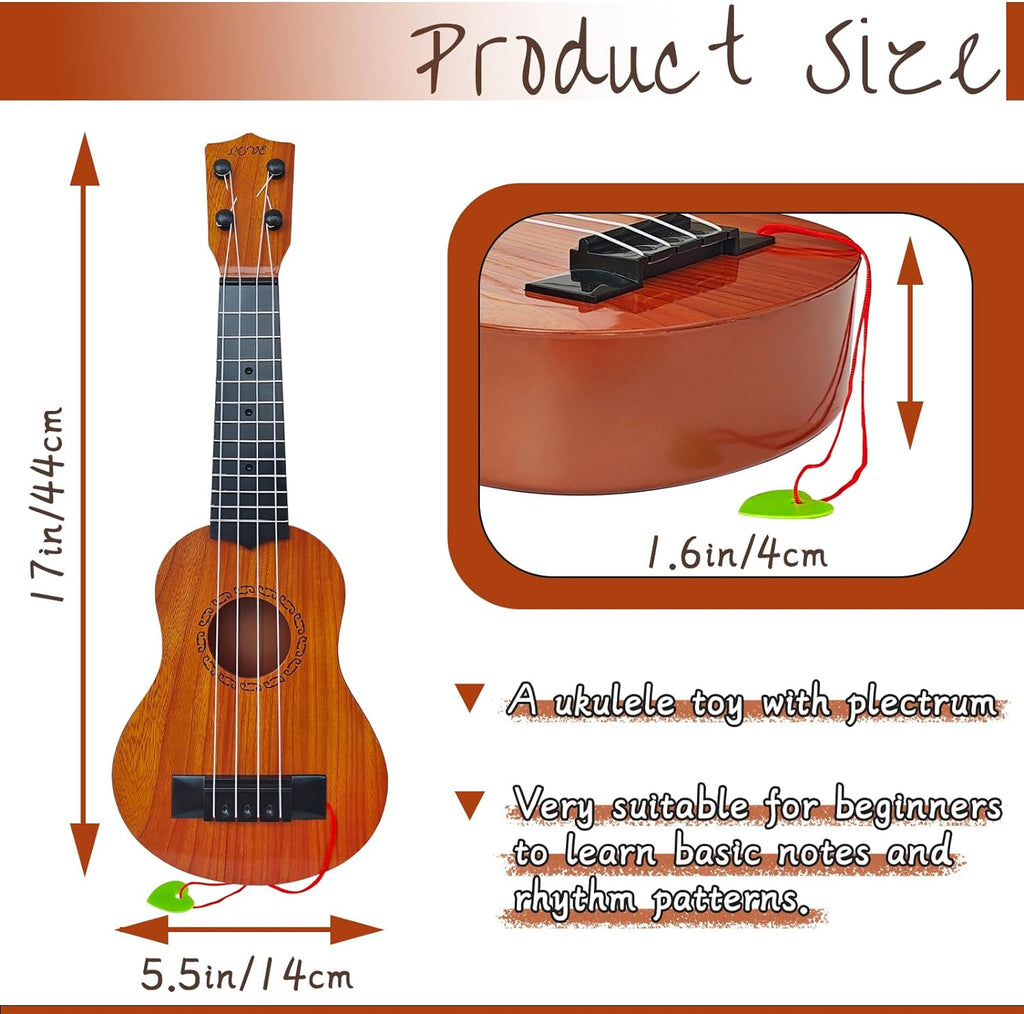 Kids Toy Ukulele Guitar,17 Inch Classical Guitar Musical Toy,4 Strings Guitar Ukulele Educational Learning Toy for