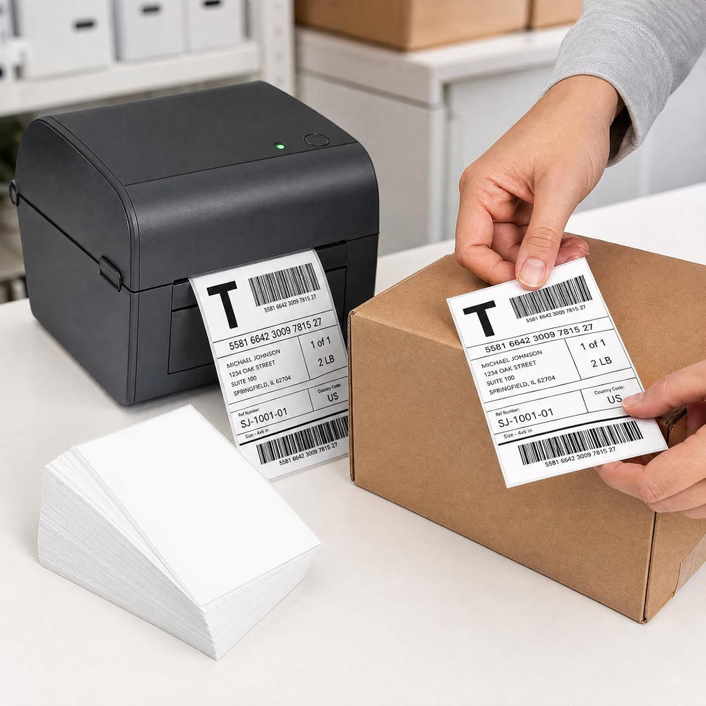 4x6 Direct Thermal Shipping Labels, Compatible with Thermal Printers, for Shipping, Mailing, Small Business (200)