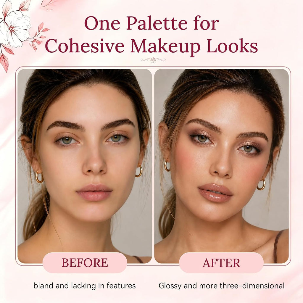 UCANBE Essential Face Palette, Eyeshadow & Contour & Blush & Brightening