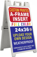 Custom A Frame Sign Insert 24x36 – Personalized Sandwich Board Sign Replacement, Full Color Coroplast, Waterproof