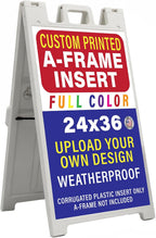 Custom A Frame Sign Insert 24x36 – Personalized Sandwich Board Sign Replacement, Full Color Coroplast, Waterproof