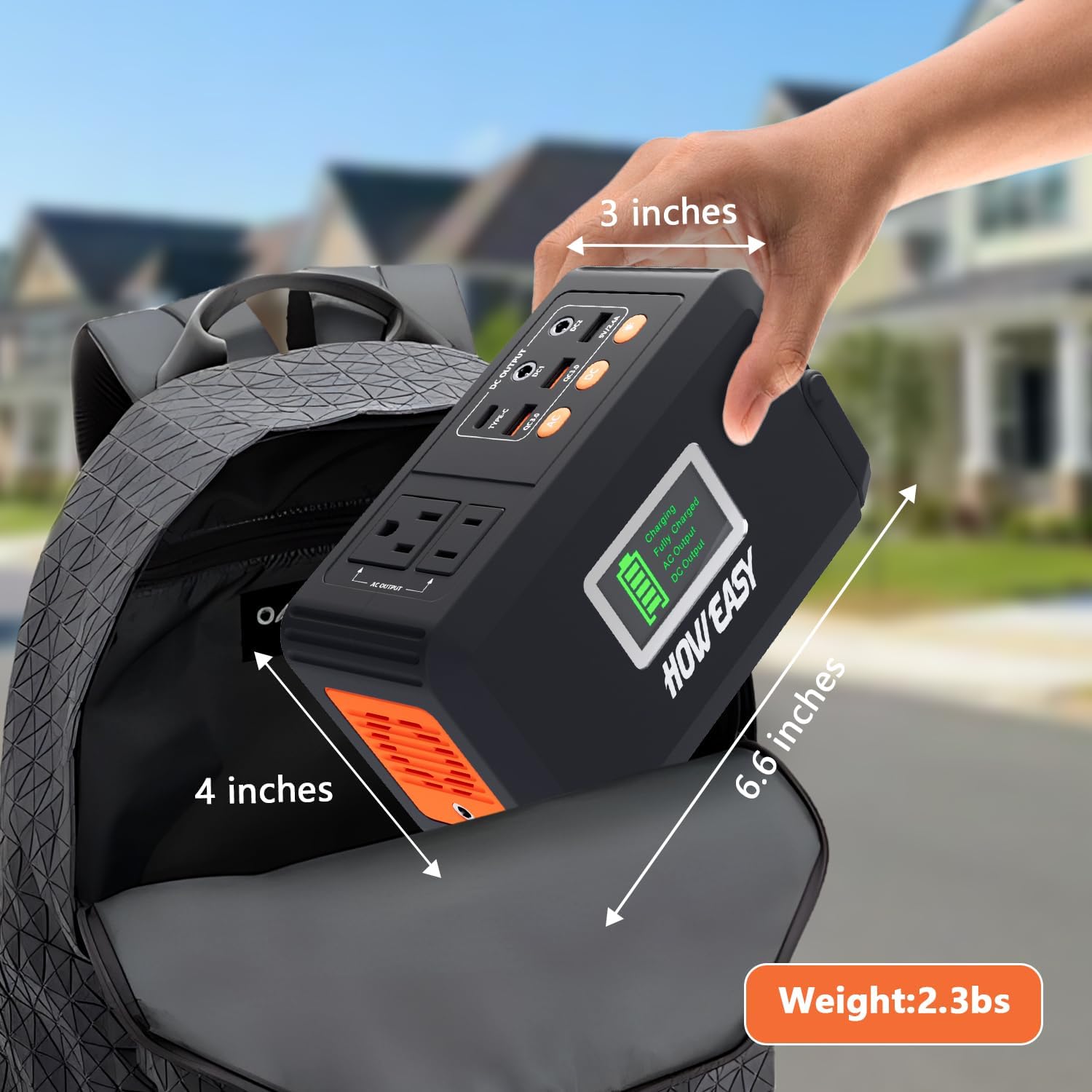 Portable Power Station,120W(240W Peak) Solar Generator,88Wh Lithium Battery Power with 110V AC Outlet/DC/USB/LED