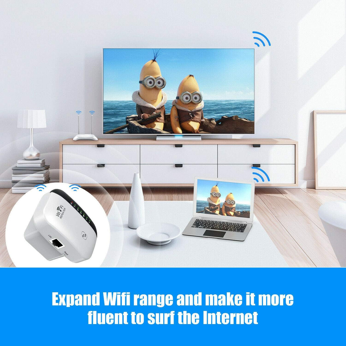 WiFi Extender, Generation WiFi Booster, Internet Booster with Ethernet Port, WiFi Range Extender, Covers Up to 5000