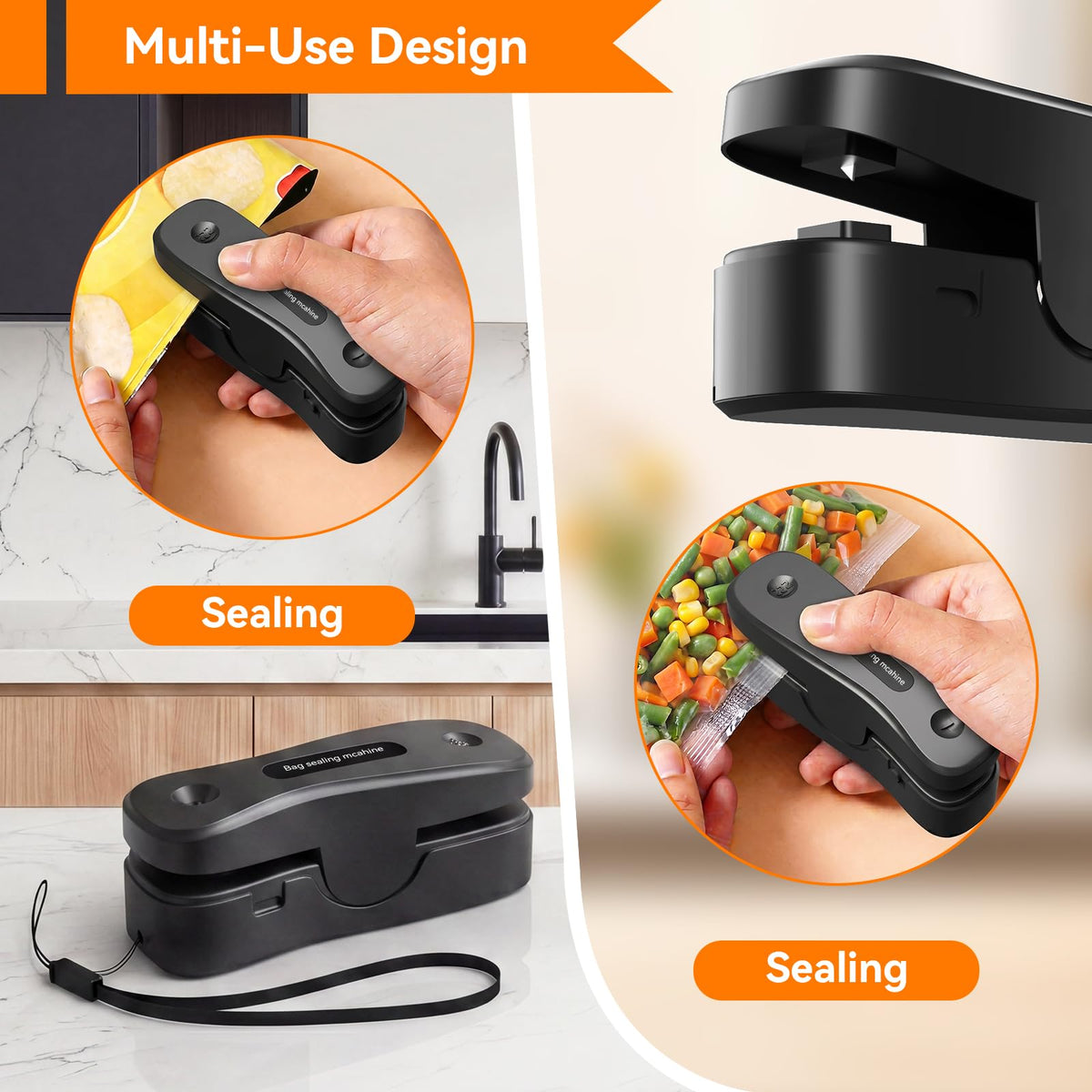 Upgraded Mini Bag Sealer, USB Rechargeable Chip Bag Sealer