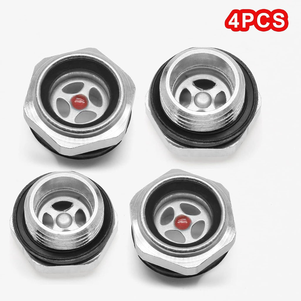 Air Compressor Oil Sight Glass, 1/2 Inch NPT, Tan, 4Pcs