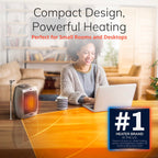 9" Tabletop Ceramic Space Heater with Thermostat - Dark Gray - 754201