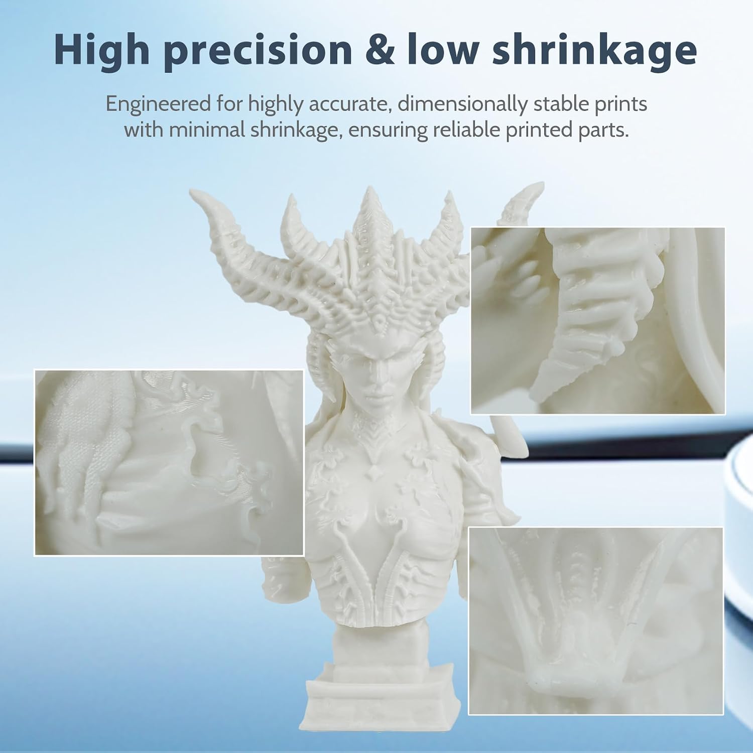 3D Printer Resin, 16K Upgraded Standard Photopolymer Resin, 405nm Fast UV-Curing Low Odor High Precision 3D Printing