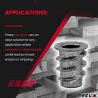 E-Z LOK Knife Thread Insert for Soft Wood, Hex Flanged, 8-32, 10mm, 100 ct