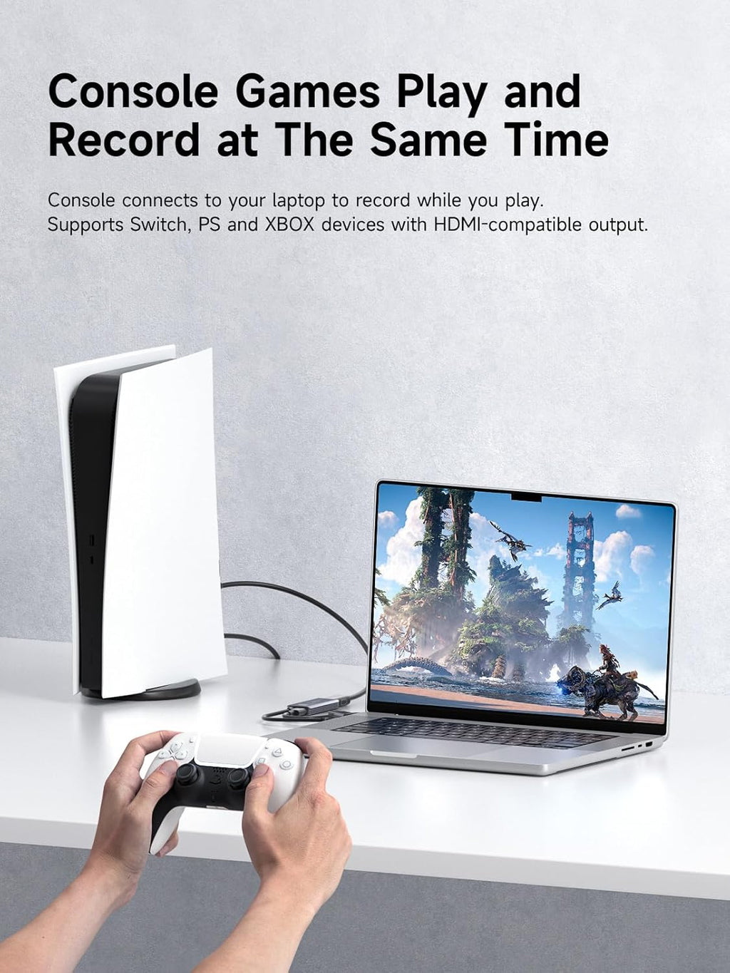 USB3.0 Video Capture Card with 100W PD HDMI to USB/USB C 1080P HD 60fps Live and Record Video Audio Game MS2130 for