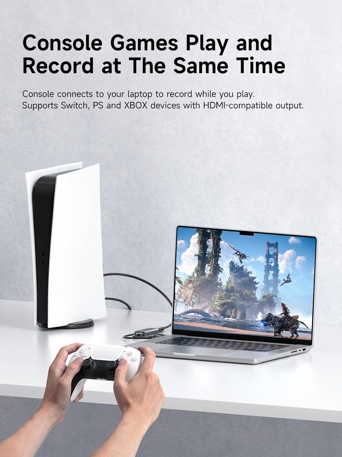 USB3.0 Video Capture Card with 100W PD HDMI to USB/USB C 1080P HD 60fps Live and Record Video Audio Game MS2130 for