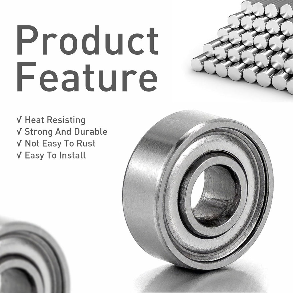 JIUWU 10Pcs MR83ZZ 3x8x3mm Miniature Deep Groove Ball Bearings