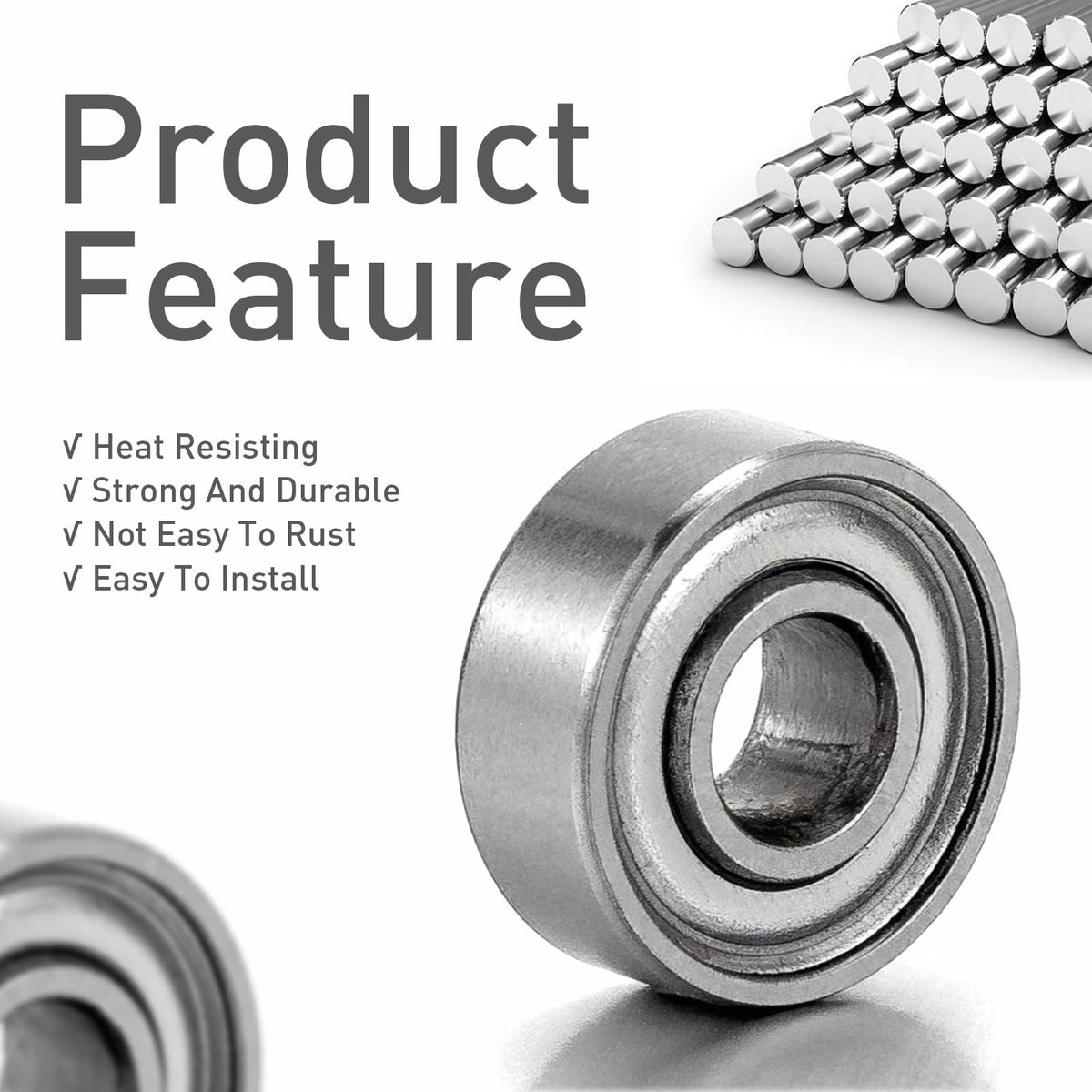 JIUWU 10Pcs MR83ZZ 3x8x3mm Miniature Deep Groove Ball Bearings