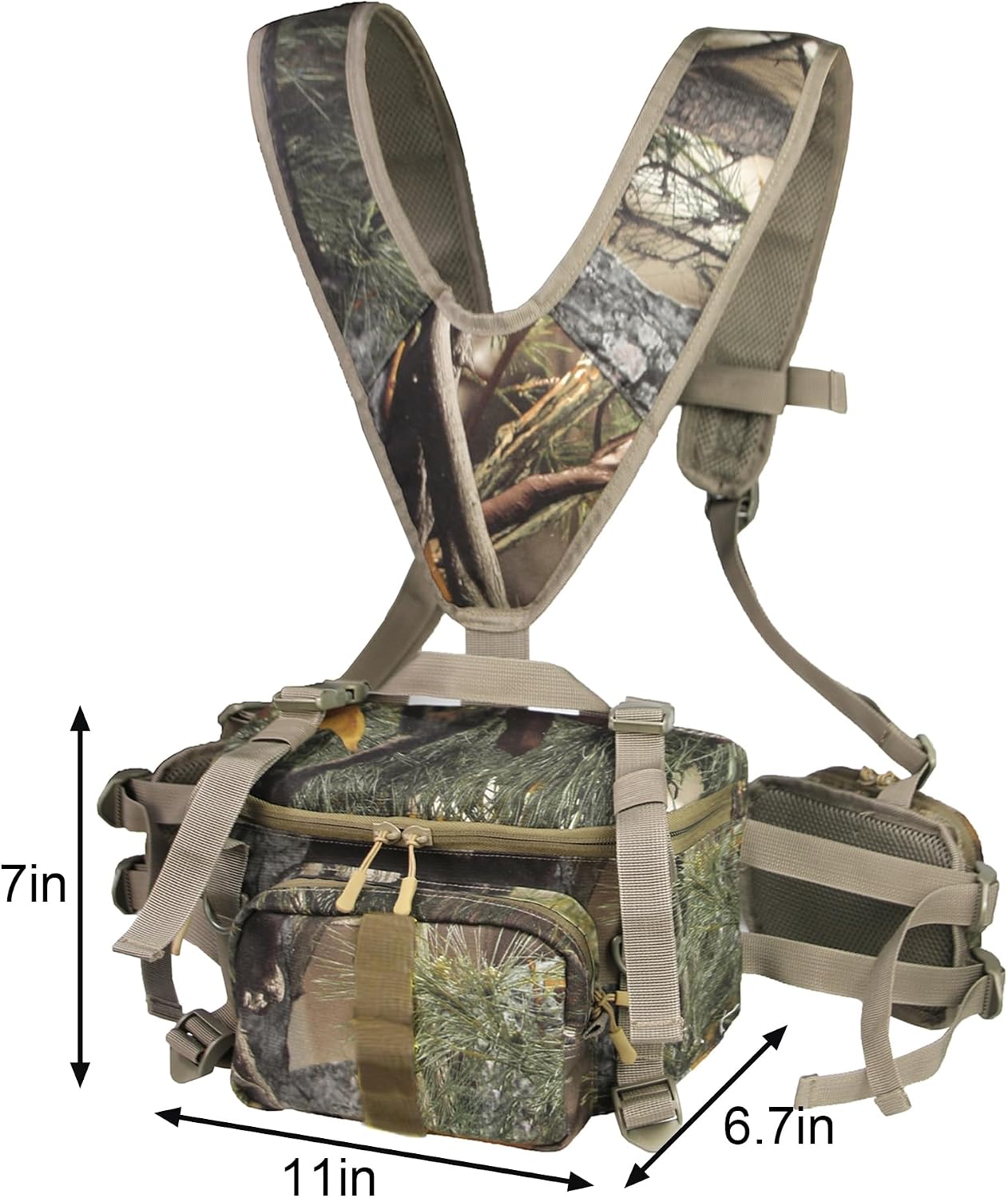 Hunting Fanny Pack, Waist-Pack Style Hunting Pack, Camo Hunting Fanny Waist Pack with Shoulder Straps and Harness