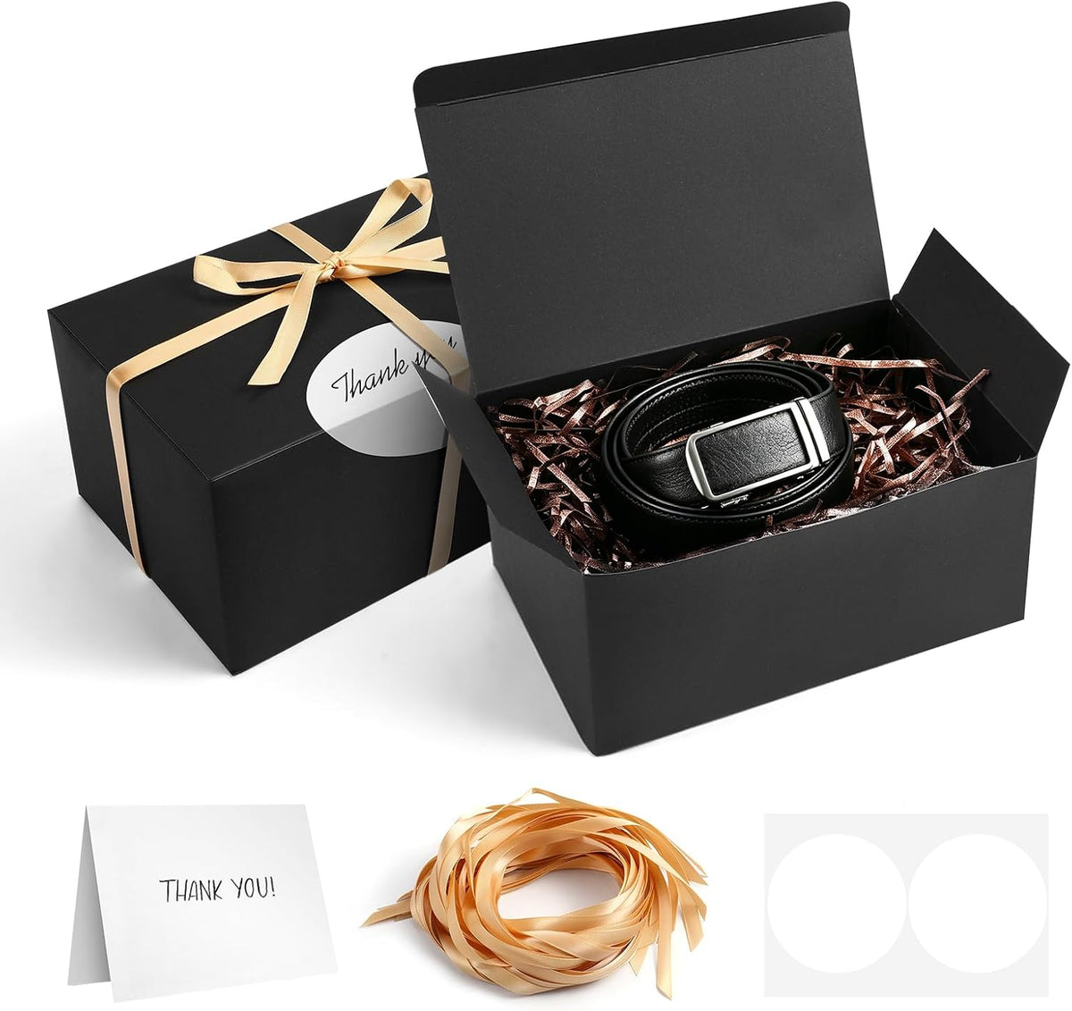 Small 8 x 5 x 4 in Black Matte Gift Boxes with Lids, 10‑Pack