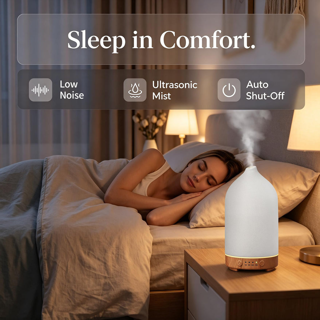 200ML Ceramic Essential Oil Diffuser for Home, Stone Diffuser