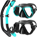 Snorkeling Gear for Adults, Dry-Top Snorkel Set Scuba Diving Mask, 180° Panoramic Wide View Professional Snorkeling