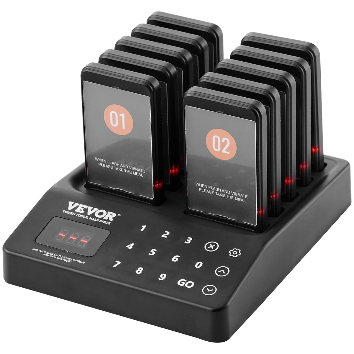 Restaurant Pager System,Touch Screen Keyboad Wireless Long Range Lineup Waiting Queue Signal, Guest Customer Calling