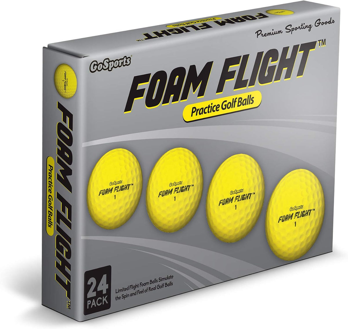 Foam Flight Practice Golf Balls - Choose White or Yellow - Pack of 24 Limited Flight Training Balls