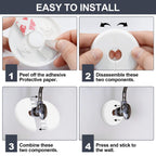 4Pcs 22MM Self-Adhesive Wall Split Flange, White